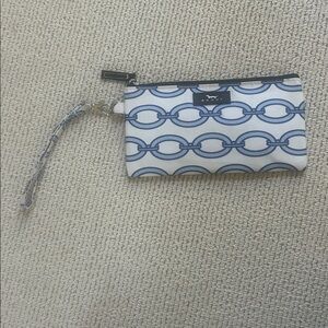 Scout Blue and White Chain Pattern Wristlet